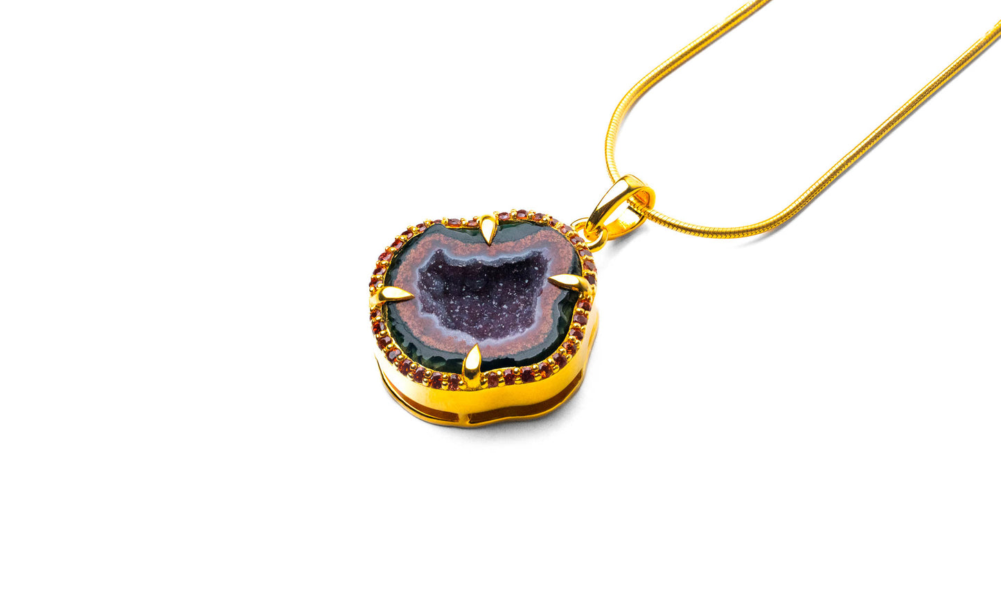 One of a kind: red coconut geode