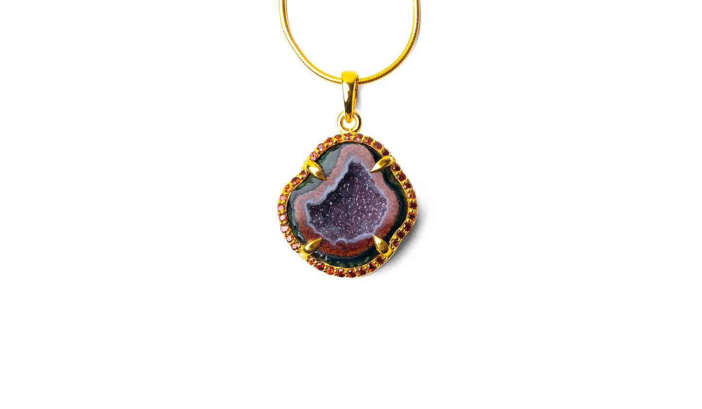 One of a kind: red coconut geode