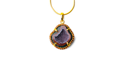 One of a kind: red coconut geode